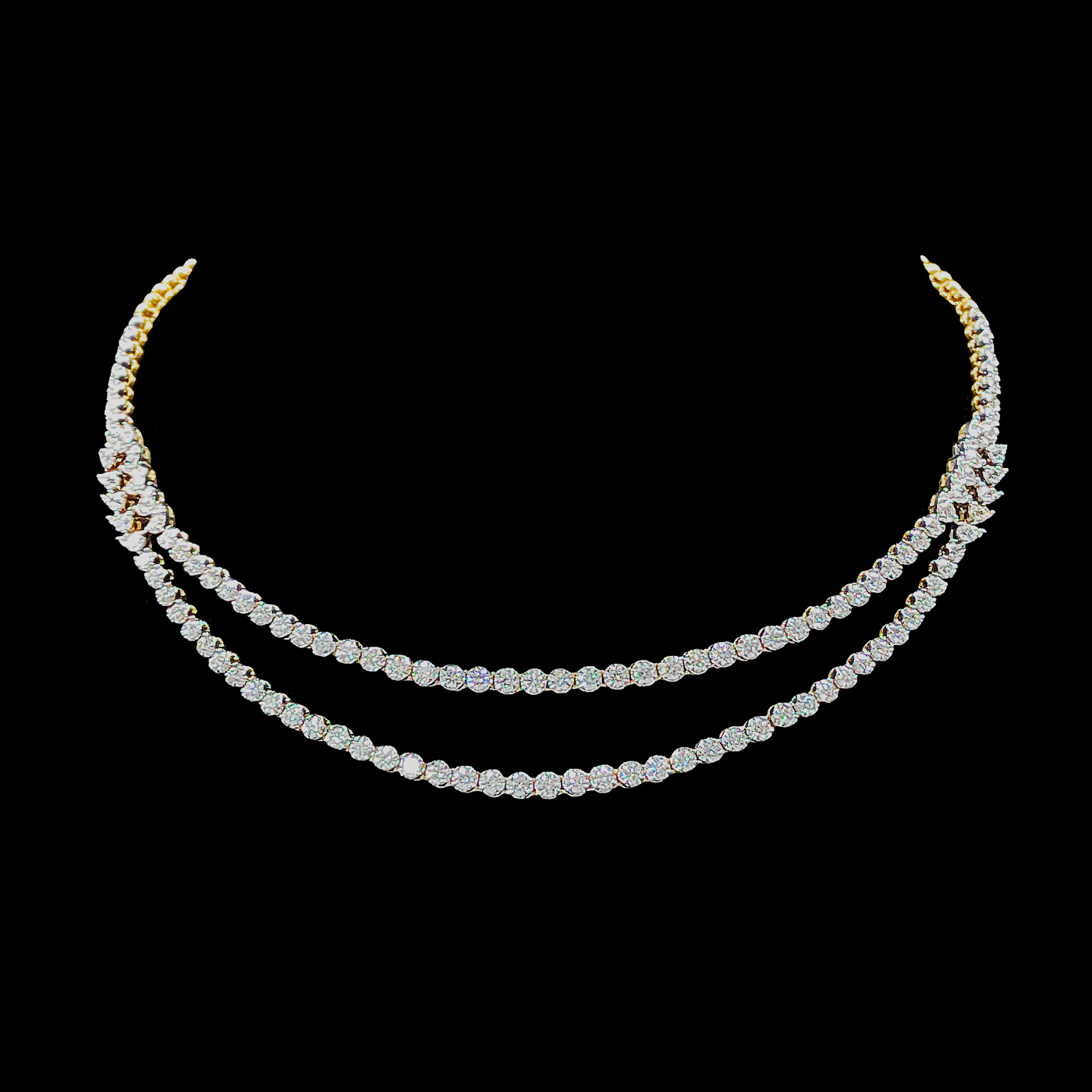 Double line Diamond Necklace