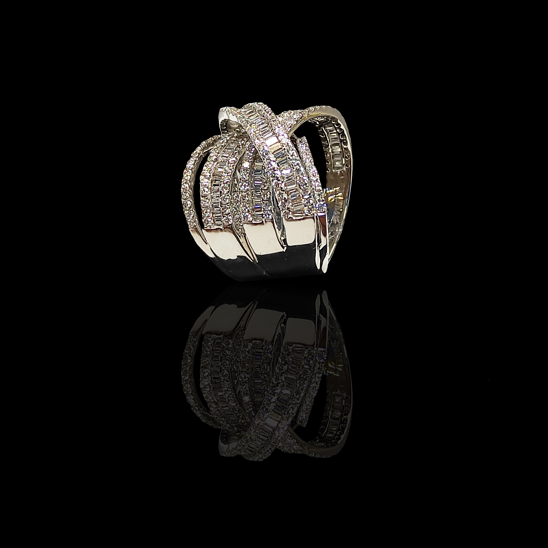The Criss-Cross Cocktail Diamond Ring
